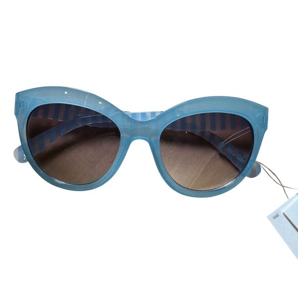Janie and Jack Striped Sunglasses Blue & Clear striped Kids' Size 4 and up NWT! - Picture 1 of 5